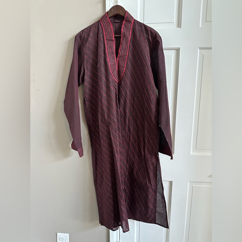 Only Burgundy and Pink Striped Garment